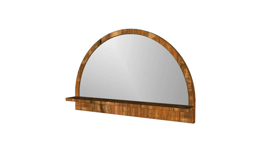 World Market Half Round Mirror with Shelf 3D Warehouse