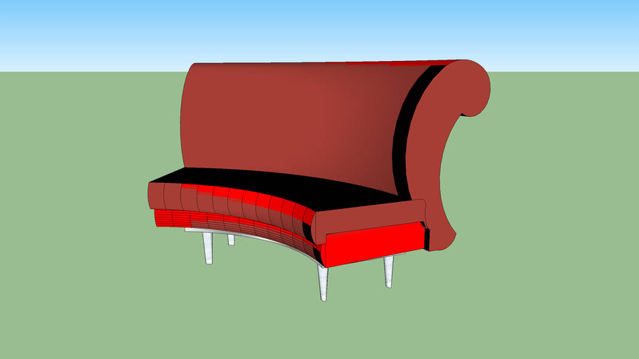 curved back sofa 3D Warehouse