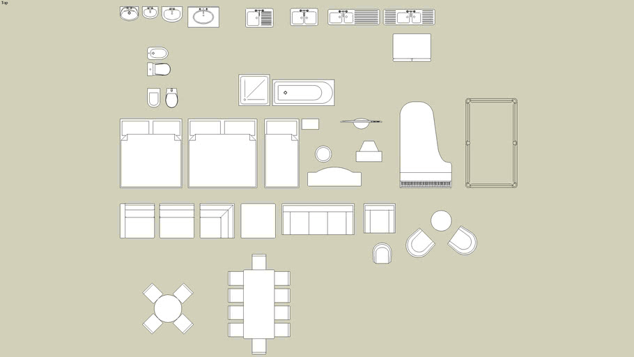 2D Furniture 3D Warehouse