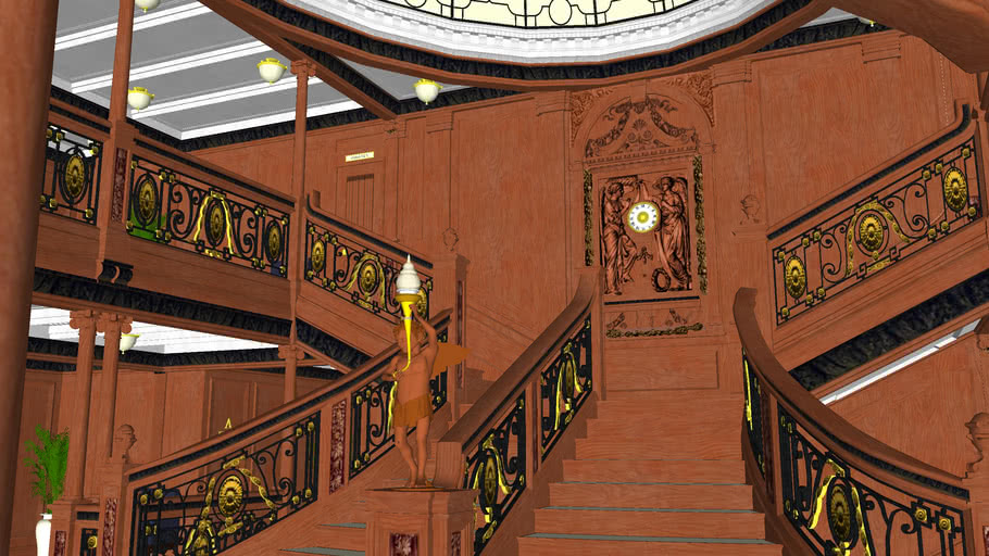 TITANIC FIRST CLASS GRAND STAIRCASE (BOAT DECK &amp; A DECK) 3D Warehouse