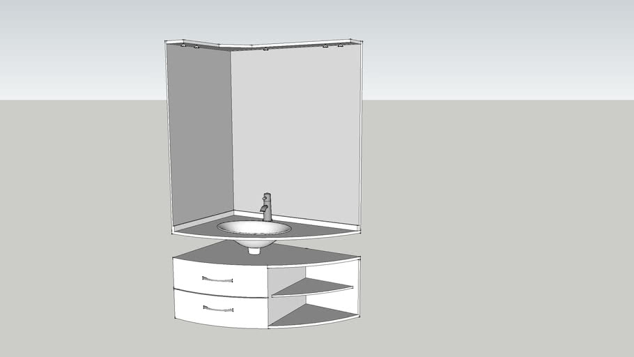 corner basin with mirror 3D Warehouse