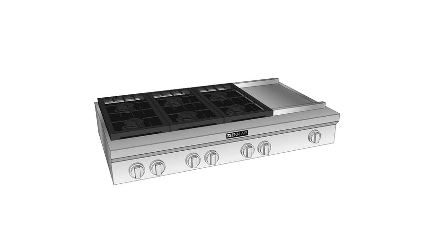 Jenn Air 48' prostyle gas cooktop 3D Warehouse