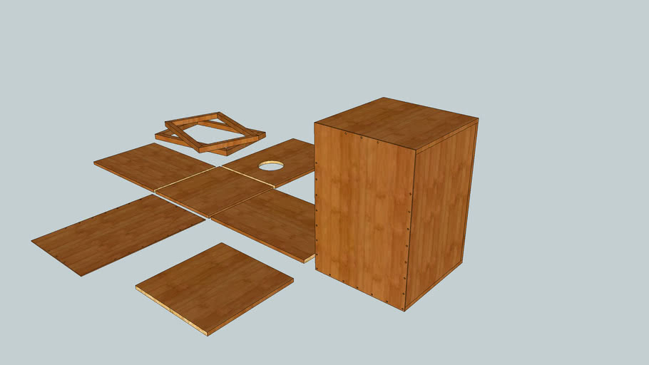Cajon Drum with cutting list 3D Warehouse