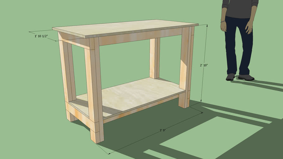 2x4 workbench plans 3D Warehouse