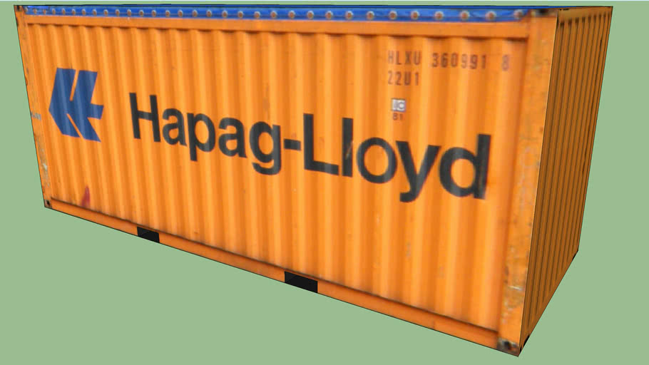 HapagLloyd Open Top Container 20' 3D Warehouse