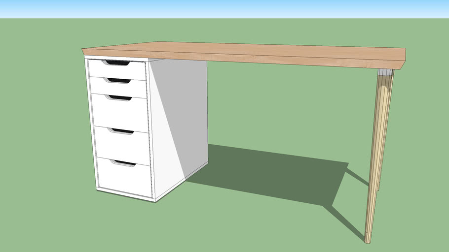 Ikea Alex Custom Desk Diy Cane And Wood Desk Ikea Alex Hack Brepurposed