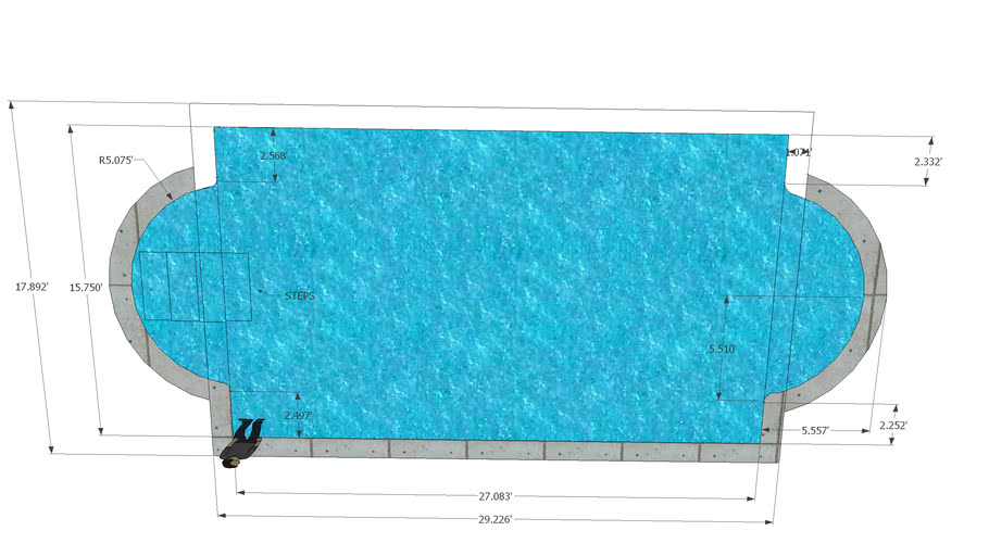 Swimming pool dimension 3D Warehouse