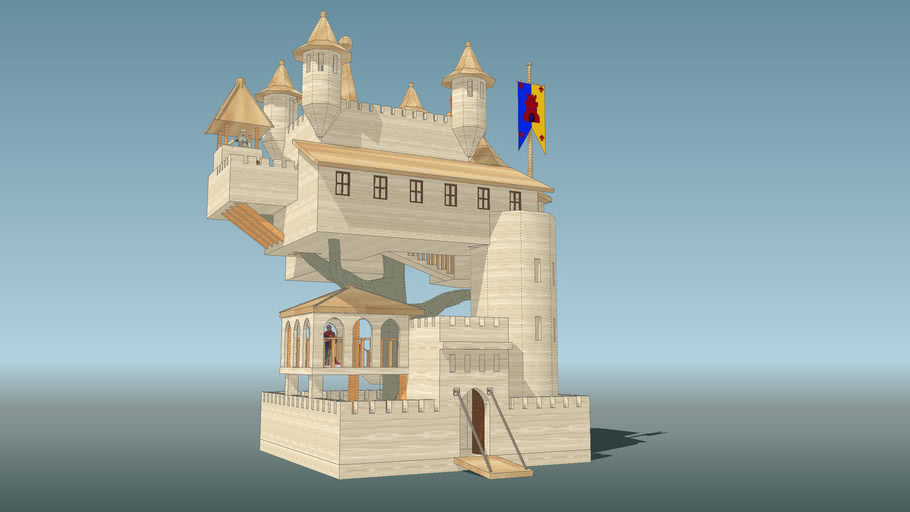 Fantasy Medieval Castle Free 3d Model Obj Stl 123free3dmodels fantasy castle 3d model