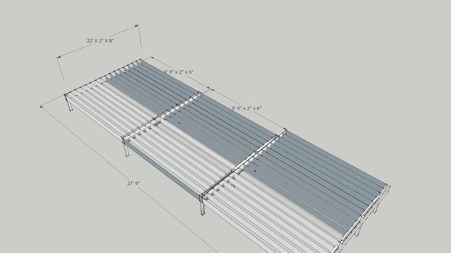 Back Deck adjoining to Screened Porch 3D Warehouse