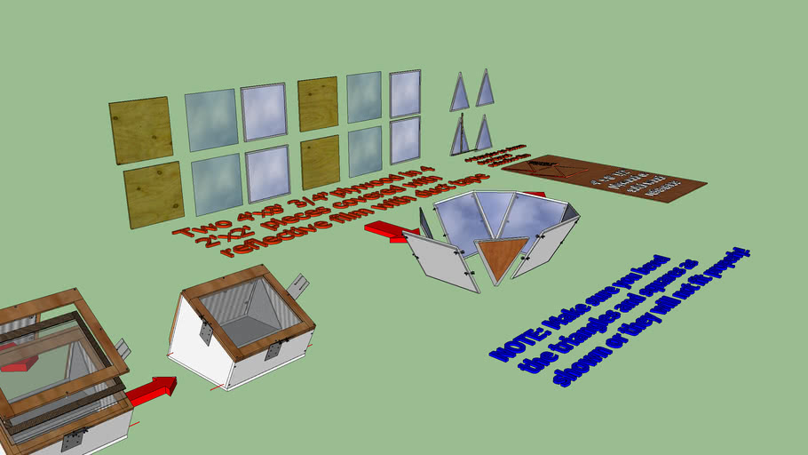 solar oven cardboard insulation construction step four 3D Warehouse