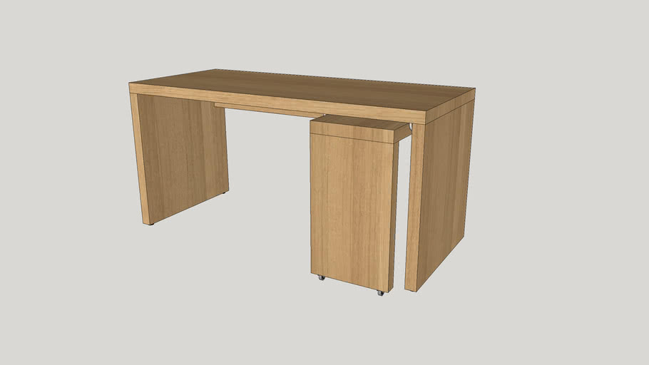 IKEA MALM Desk with pullout panel (right), oak veneer