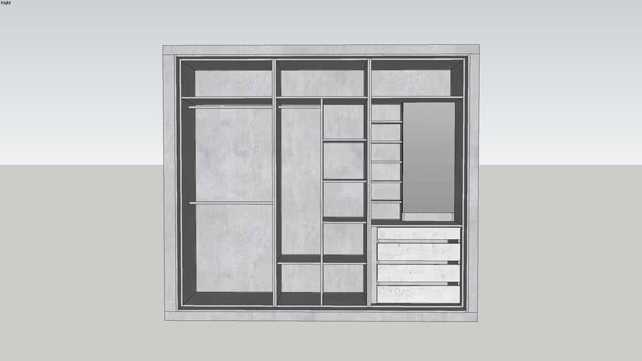 Sliding Door Wardrobe Carcass 3D Warehouse