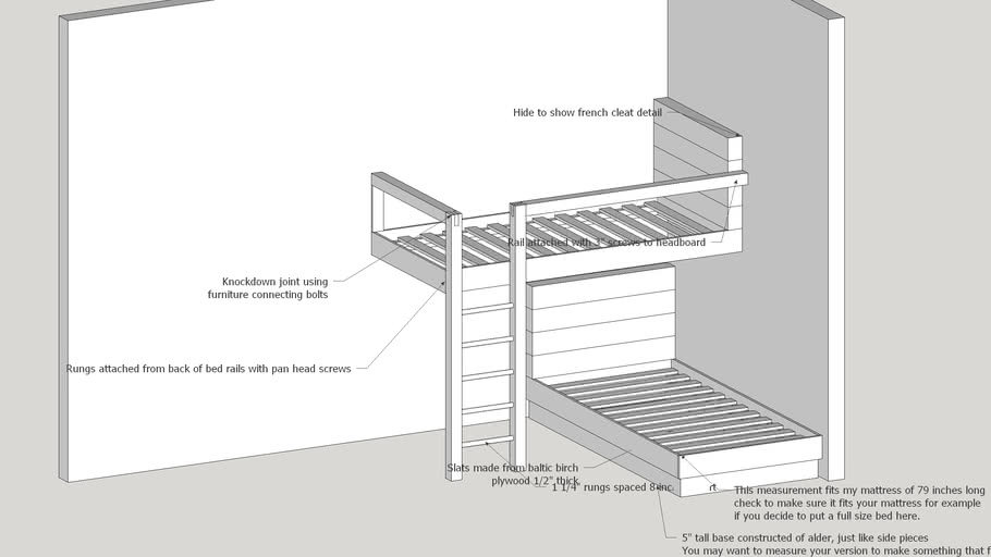 bunk bed 3D Warehouse