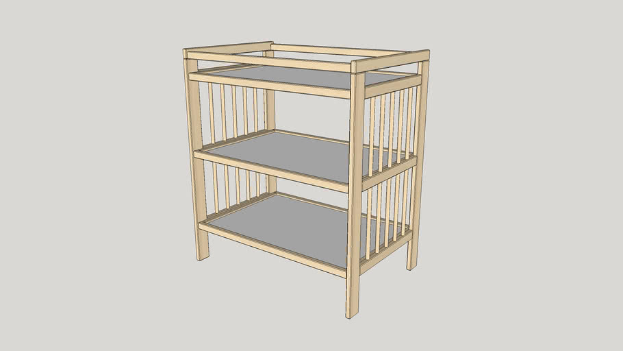 IKEA GULLIVER Changing table, birch 3D Warehouse