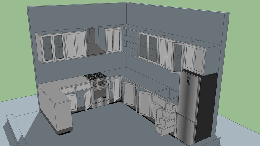 Kitchen with appliances 3D Warehouse