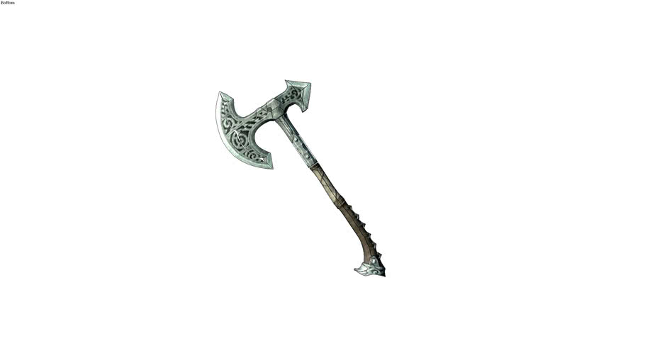axe hache d.acier 1 main Skyrim 3D Warehouse