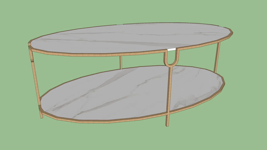 Global Views Iron And Stone Oval Coffee Table Global Views Iron and Stone Oval Coffee Table 3D Warehouse