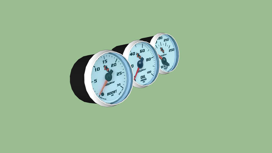 Autometer Gauge Cluster 3D Warehouse