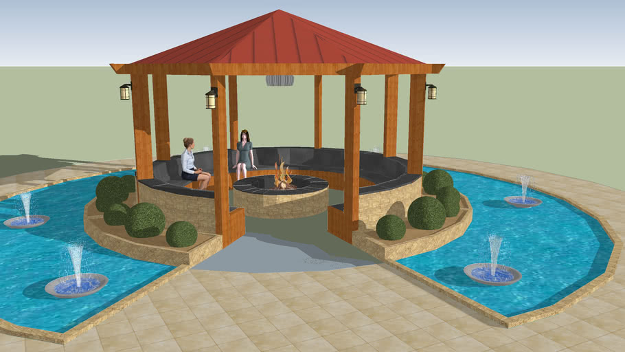 wood gazebo 3D Warehouse