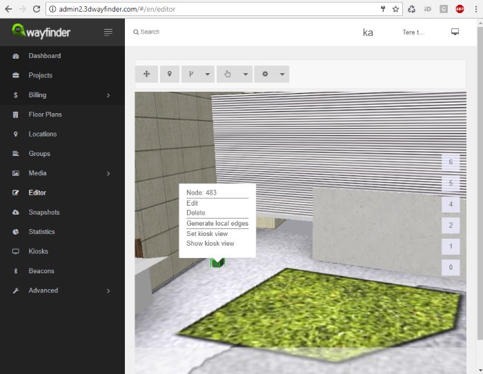 Keeping floor plan editor idle in the background 3D Wayfinder