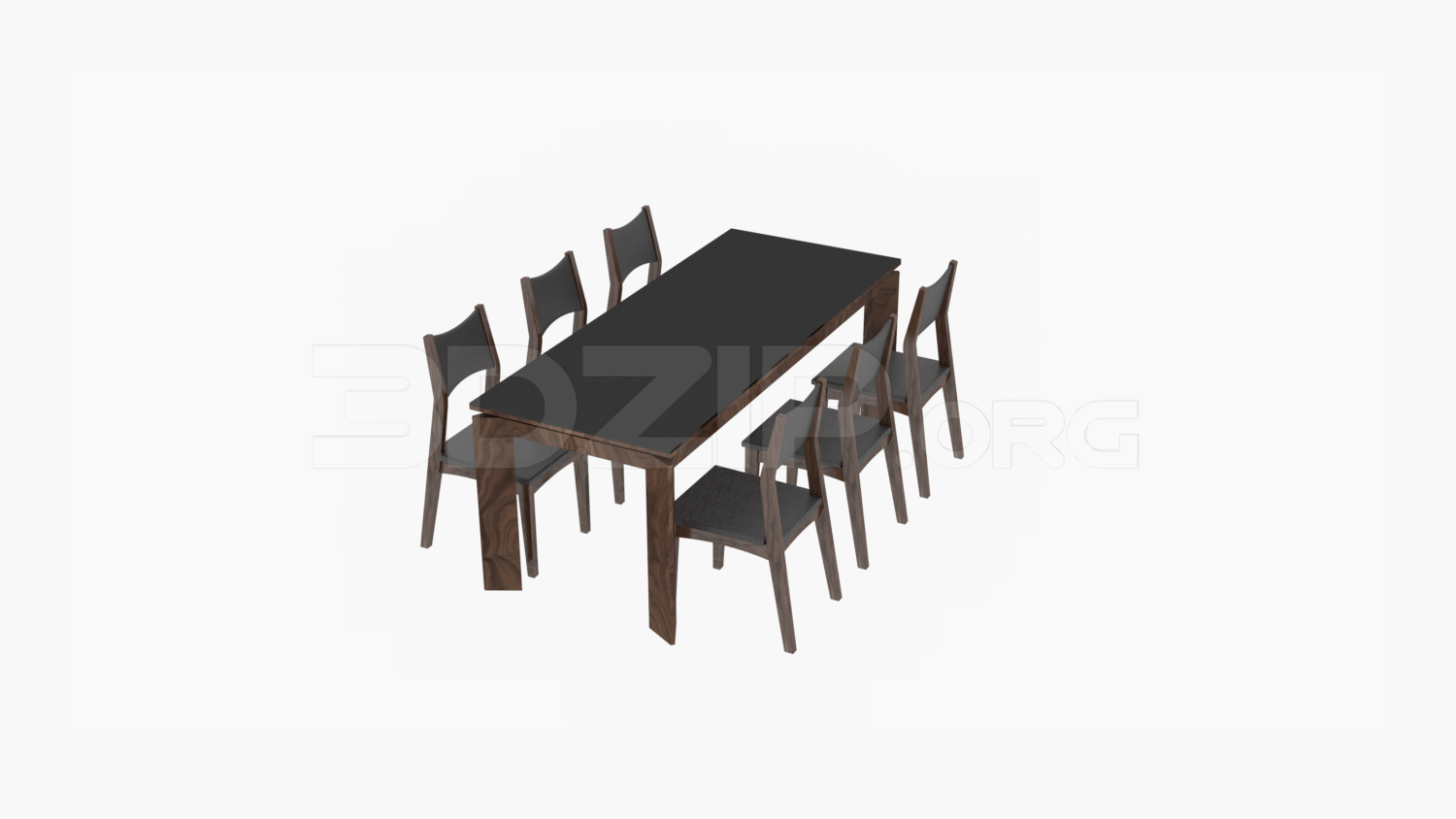 2842. Free 3D Dining Table And Chair Model Download