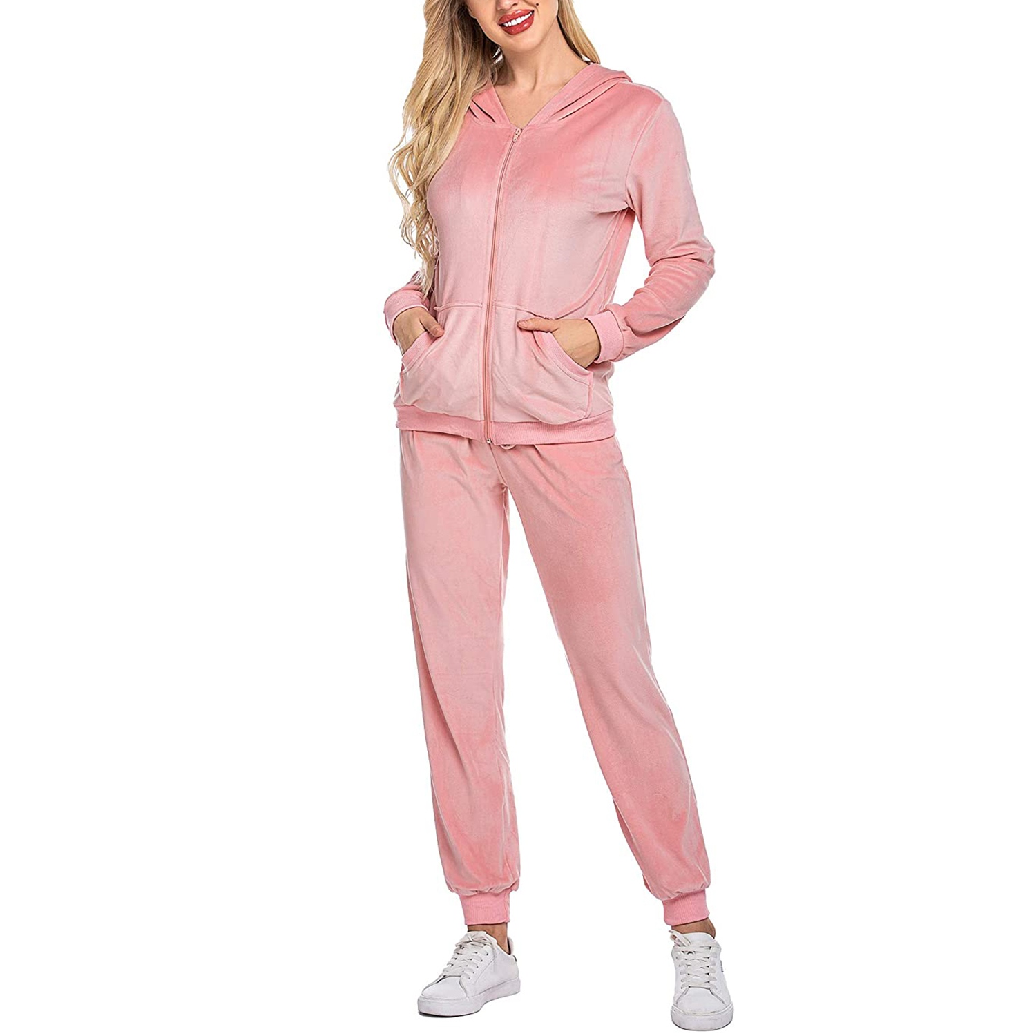 Custom Velour Tracksuit Women's Wholesale
