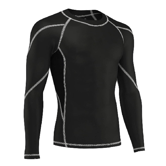 Custom made rash guard with 100 polyester fabric