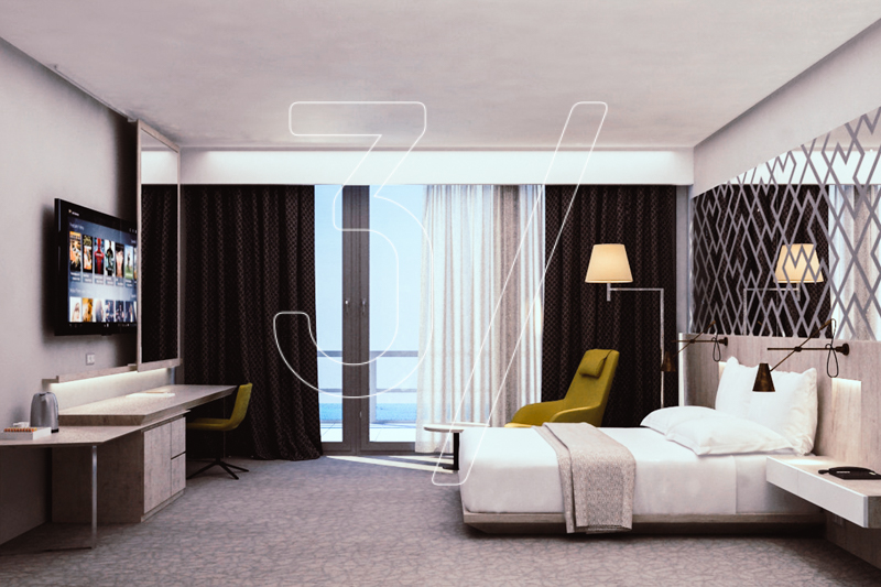 Hotel room interior design 3 FINGERS DESIGN STUDIO