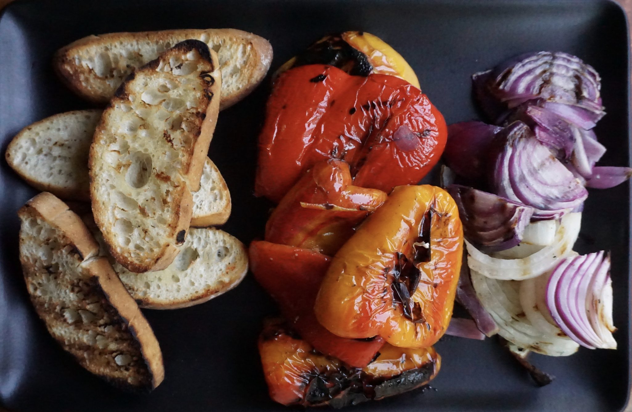 (Grilled Peppers and Torn Mozzarella Panzanella) Smittened Again 3jamigos