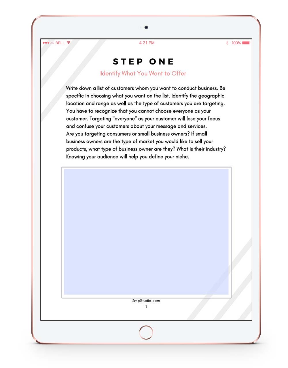 Discovering Your Niche Market Worksheet 3mpStudio by