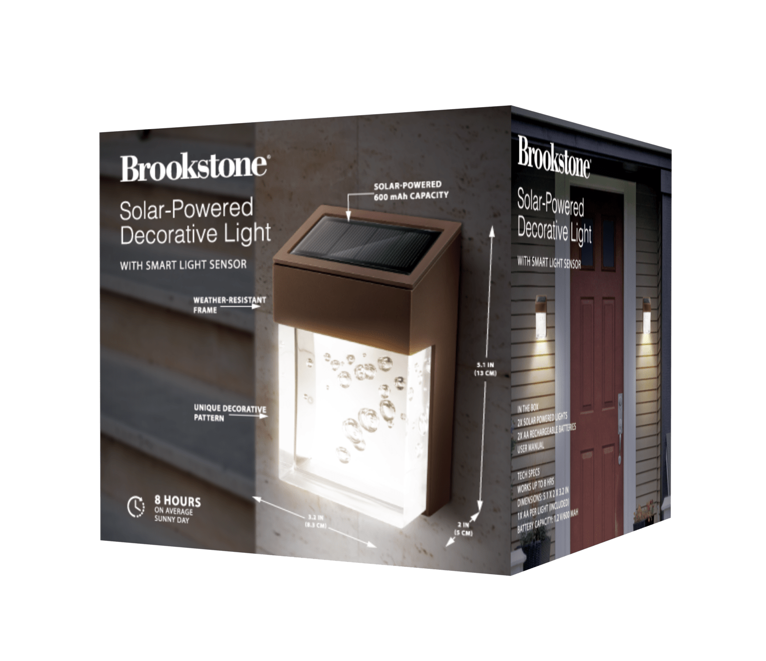 Brookstone Solar-Powered Decorative Light with Smart Light Sensor - 3P