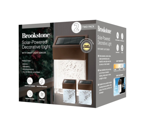 Brookstone Solar-Powered Decorative Light with Smart Light Sensor - 3P