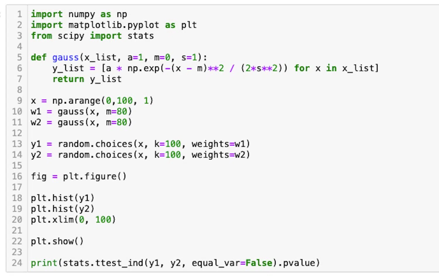 【SciPy】SciPyのstatモジュールを使ってt検定をしてみる[Python] 3PySci