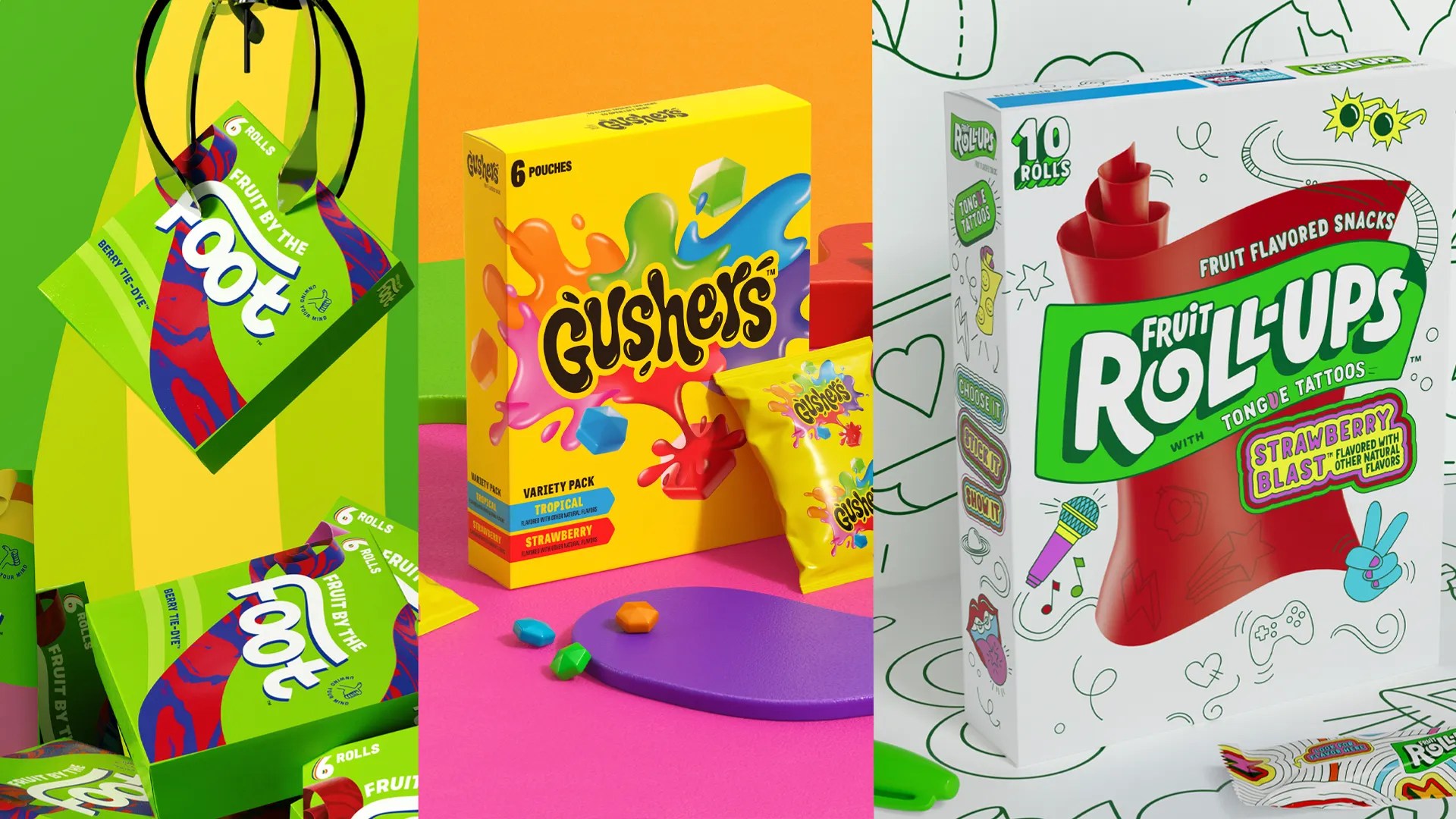 Modernized Nostalgia Gushers, Fruit Rollups, and Fruit By The Foot