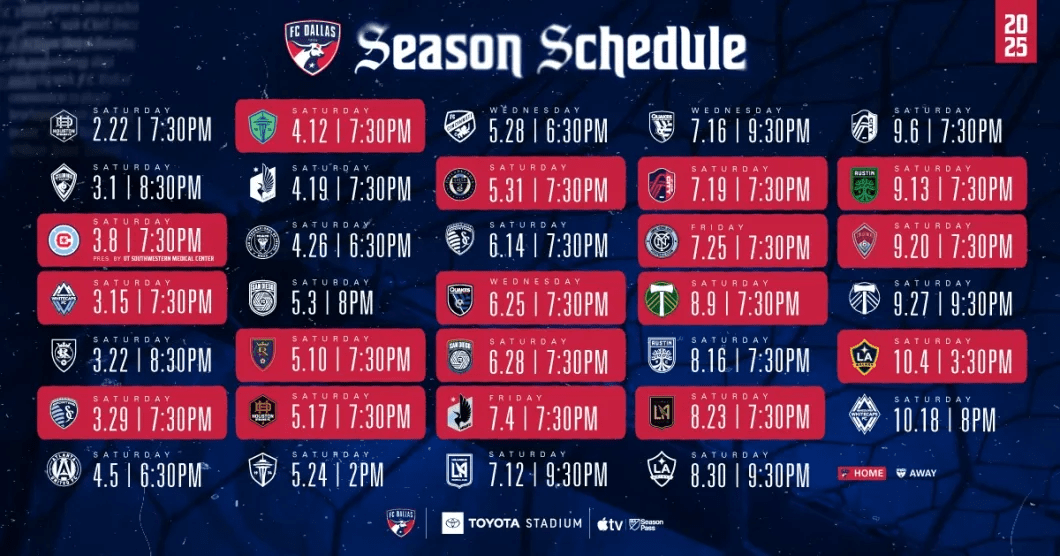 FC Dallas 2025 MLS regular season schedule 3rd Degree FC Dallas 2025 MLS regular season schedule 3rd Degree