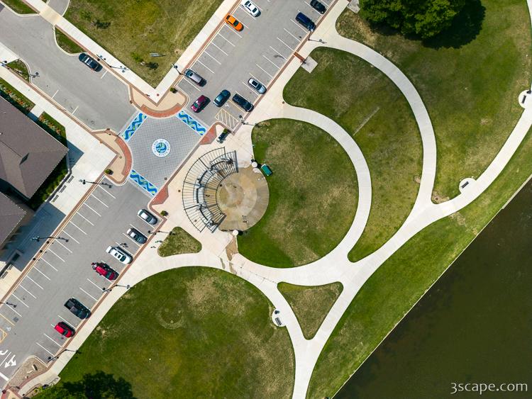 Panton Mill Splash Park Aerial Metal Print by Adam Romanowicz