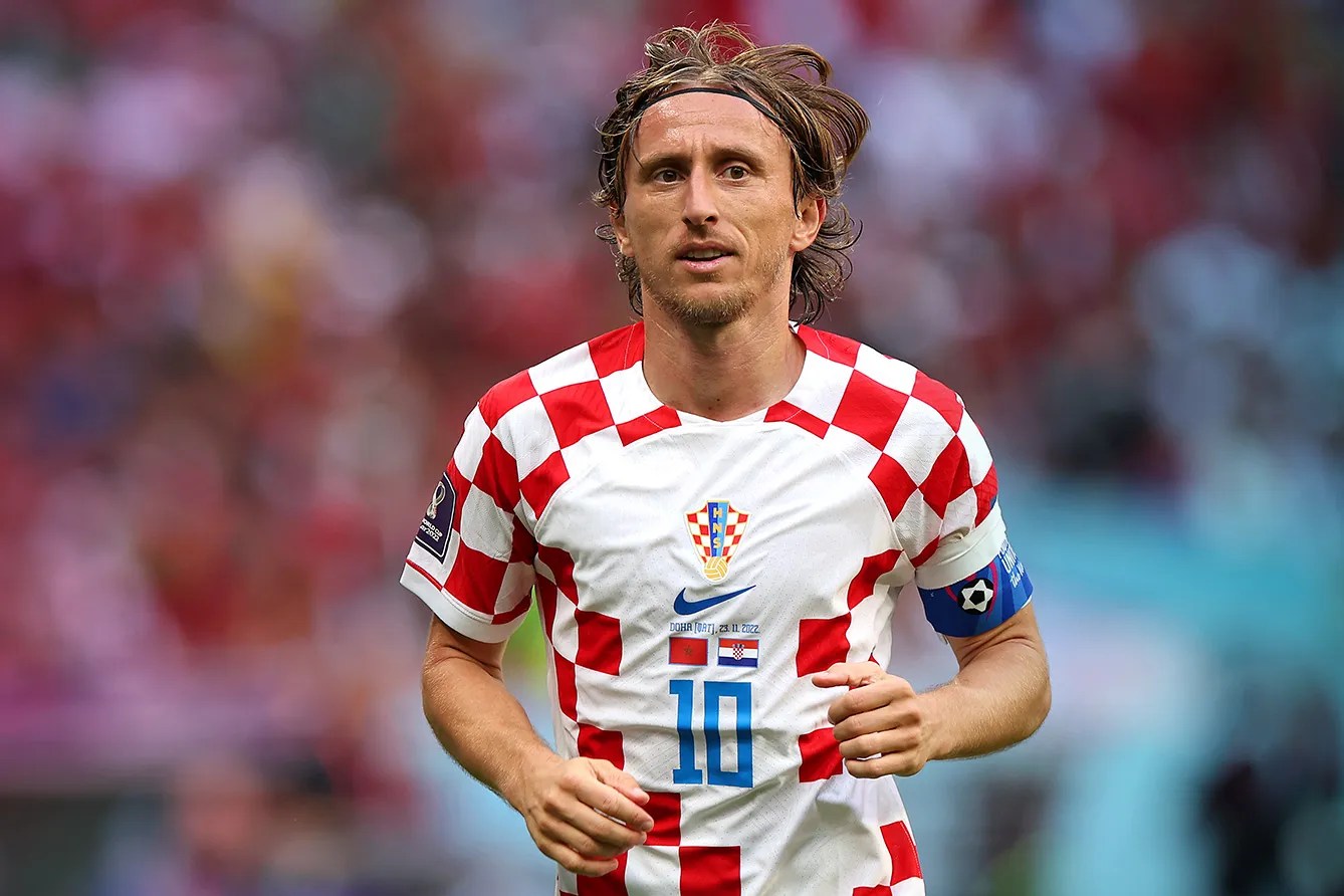 Luka Modric and his Croatian teammates in the newly released jersey