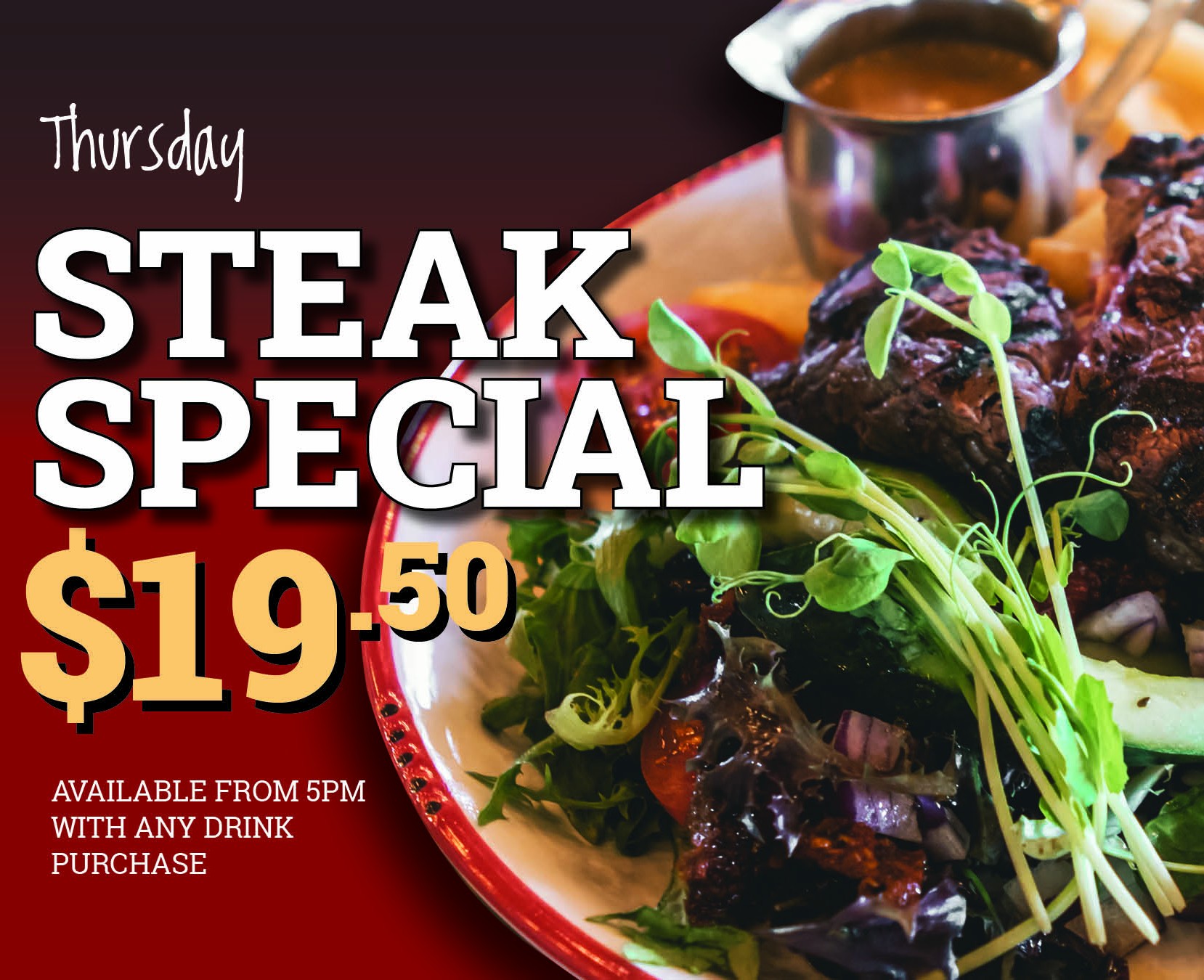 steak special 3Sheets Restaurant Hillarys Boat Harbour Perth