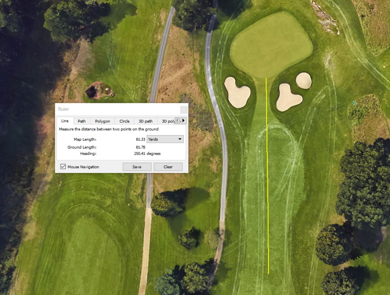 Golf Course Distance Maps