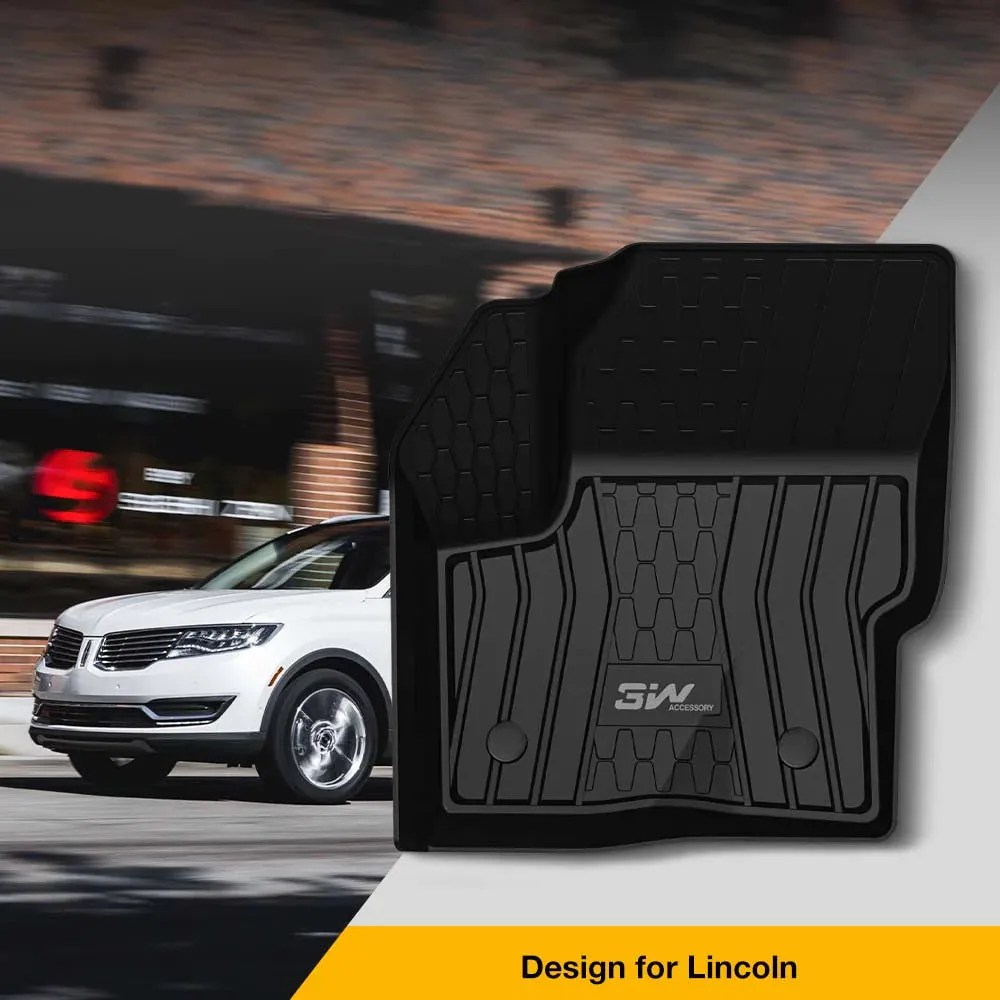 3W Lincoln MKX 20162018 Custom Floor Mats TPE Material & AllWeather
