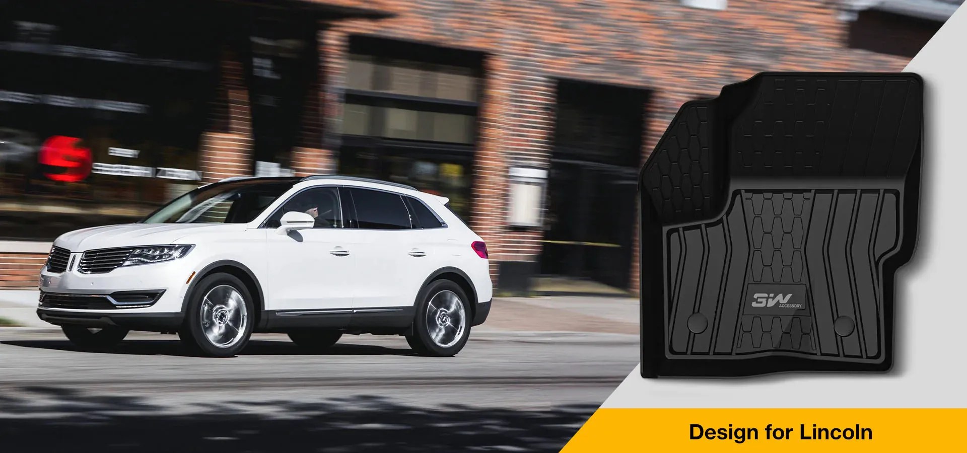 3W Lincoln MKX 20162018 Custom Floor Mats TPE Material & AllWeather