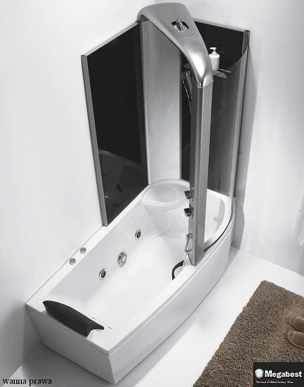 2 w 1 ! WANNA Z HYDROMASAŻEM + KABINA 160CM 170CM 7317742828 oficjalne archiwum allegro