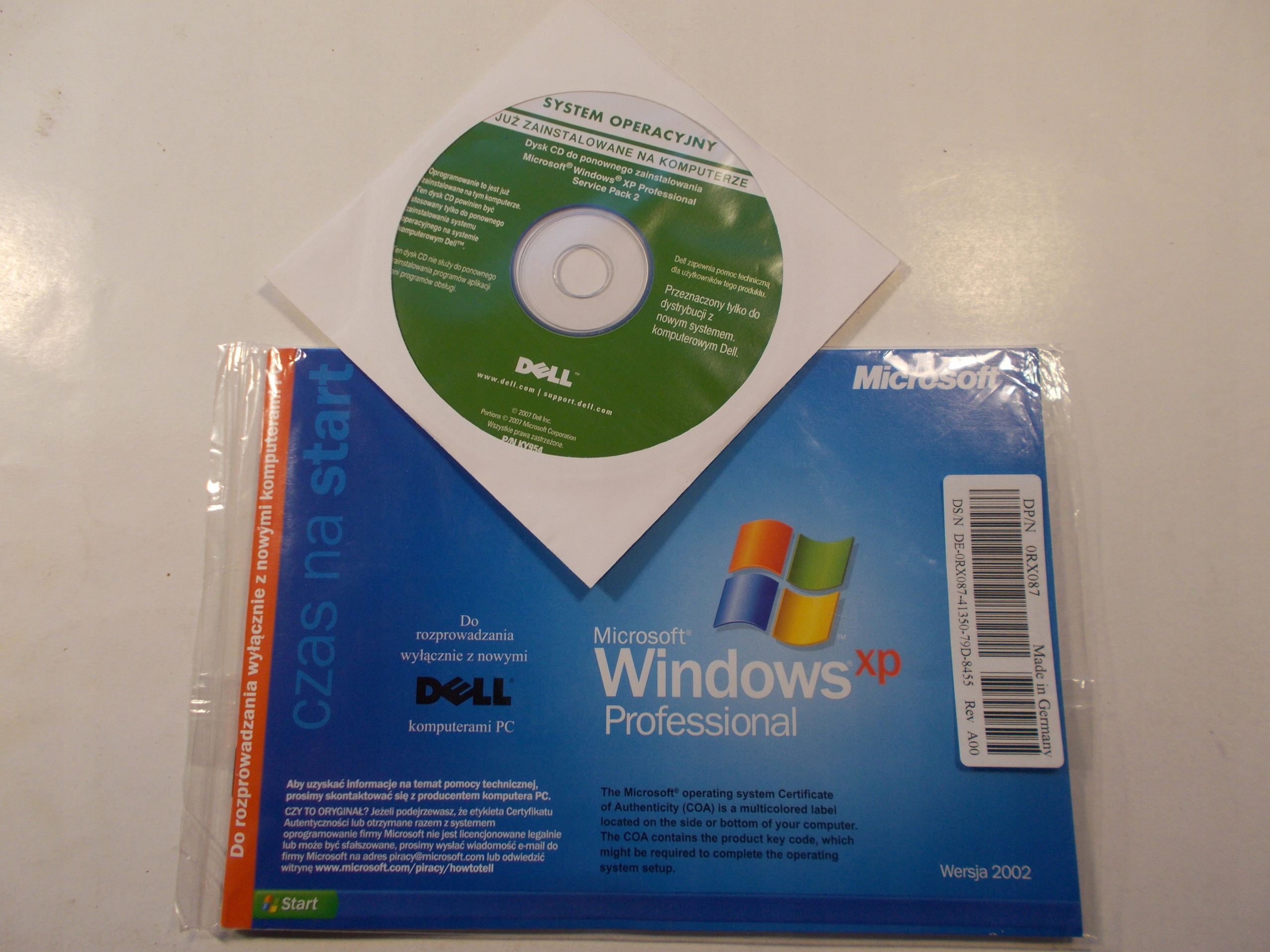 Windows XP Professional SP 2 Dell 7731884626 oficjalne archiwum