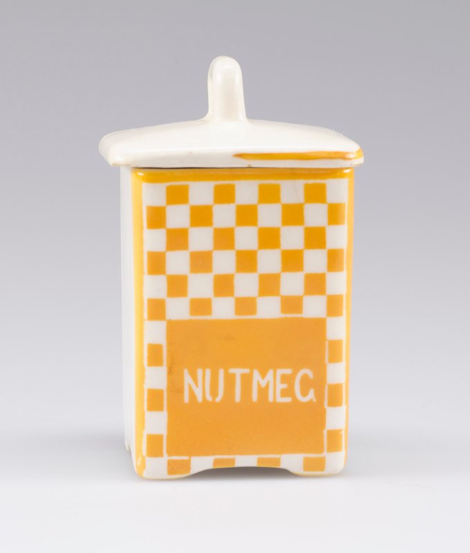 Nutmeg container, from a 15piece kitchen container set, Czechoslovakia