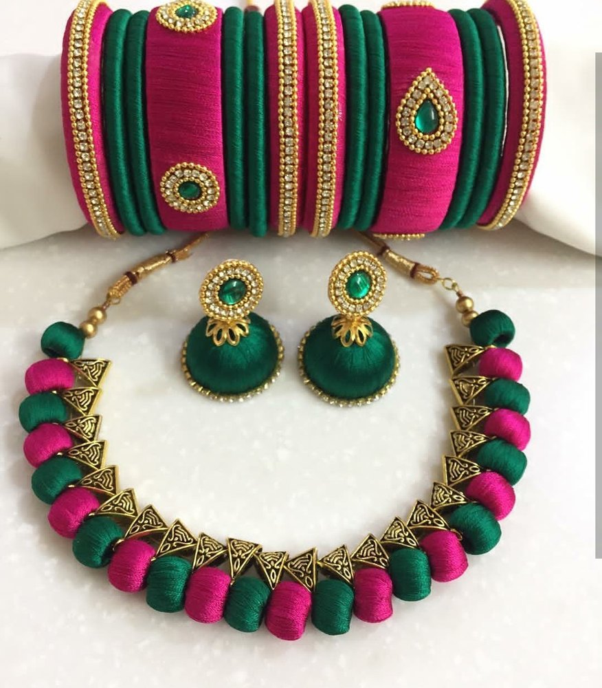 2.2 And 2.8 Silk Thread Jewellery at Rs 700/set in Visakhapatnam ID
