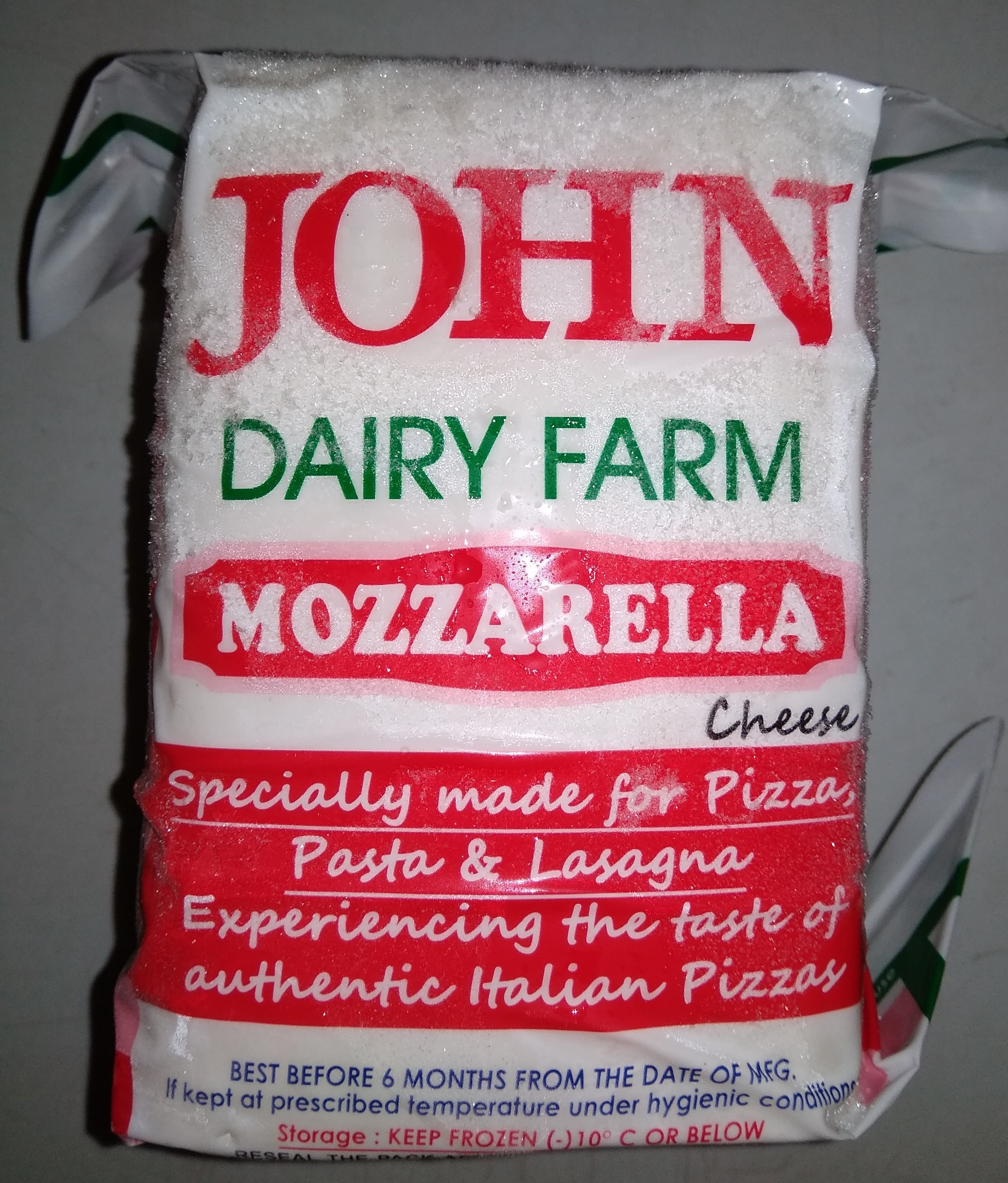 Type Pouch John Mozzarella Cheese, Packaging Size 200gm & 1 Kg