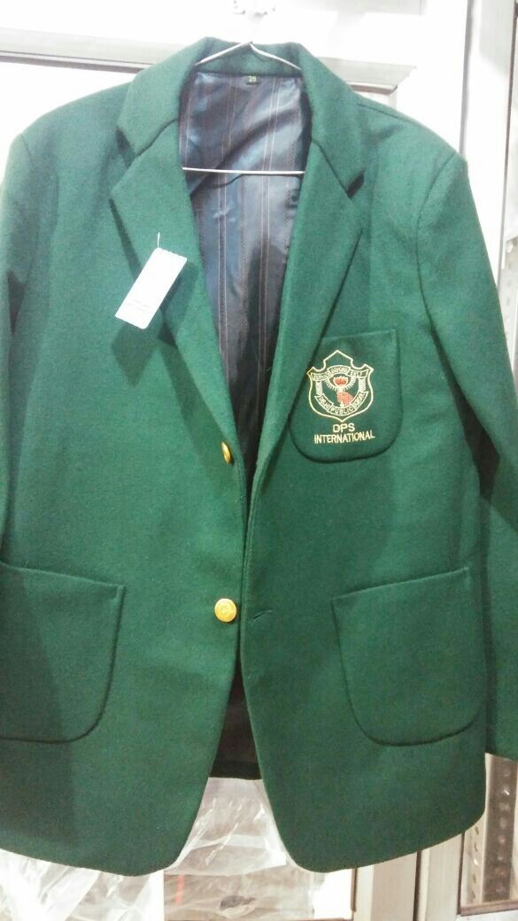 Polyester Male Bottle Green School Blazer, Subhaani Creations ID