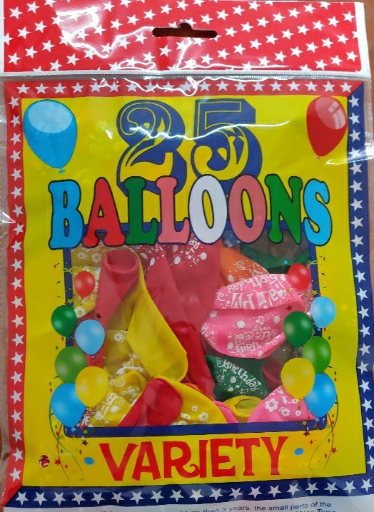 Variety Happy Birthday Balloon Pack Up 25, Happy Birthday Balloon