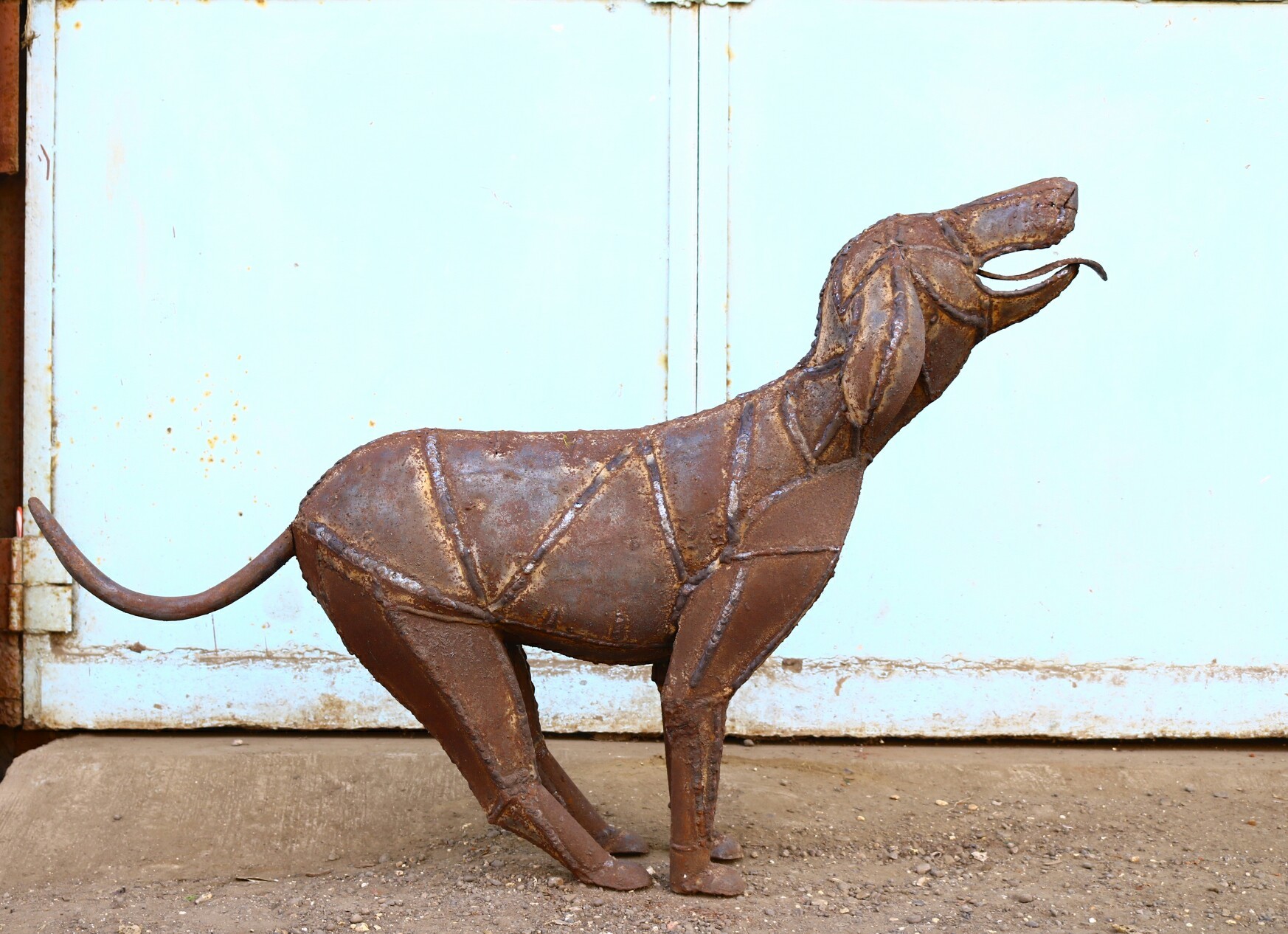 Rust Finished Metal Sculpture_Dog, Size/Dimension 2.5'¿¿3'¿¿8, ID