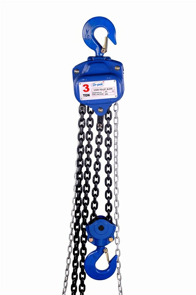 Orpek Mild Steel Chain Pully Block For Lifting Platform, Capacity 1 to